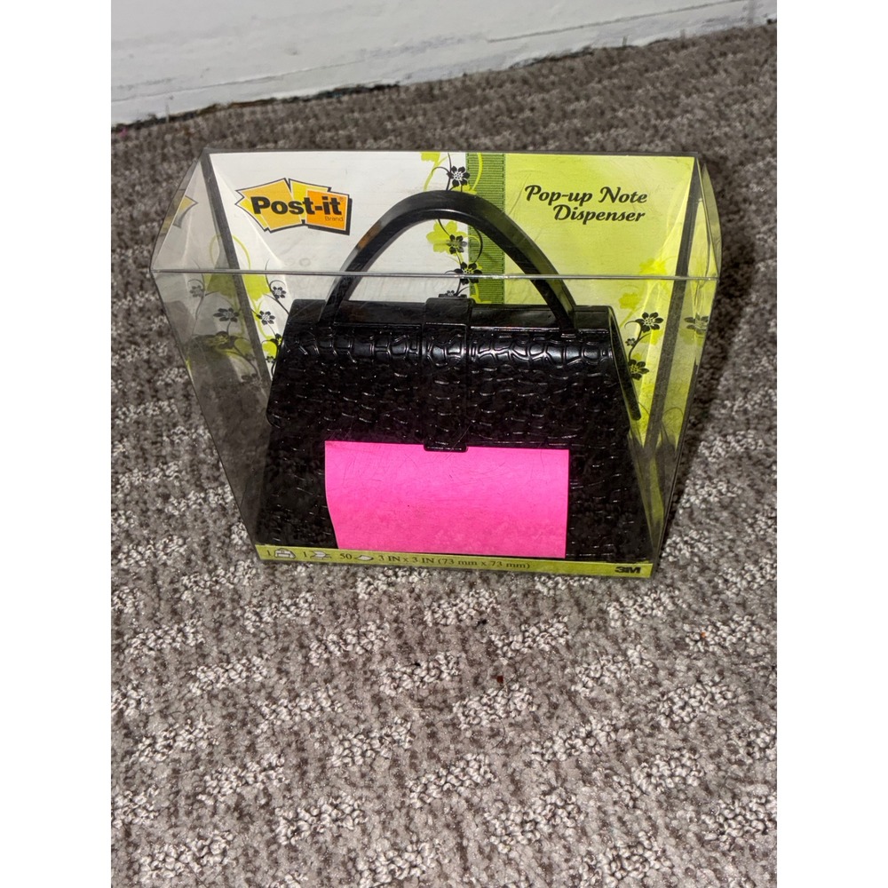 Post-it Pop-up Note Dispenser Black Crocodile Purse Design PD-654-US New